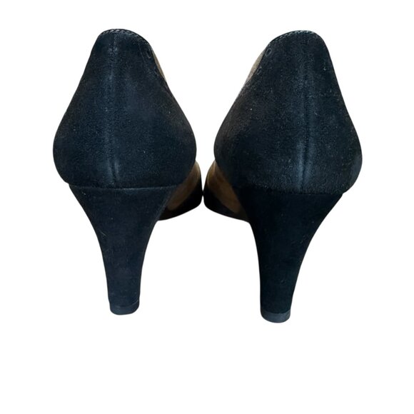 Bruno Magli brown and black suede heels pumps with gold interior women's size 7 - Picture 5 of 9